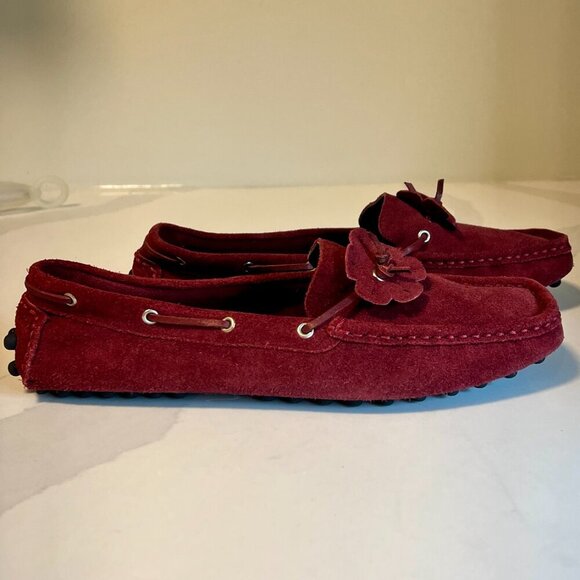 Sam & Libby Red Suede Loafers Size 7.5 - Picture 7 of 13